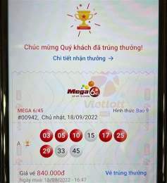 ảnh chụp màn hình trúng xổ số