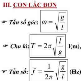 công thức tính tần số góc của con lắc lò xo