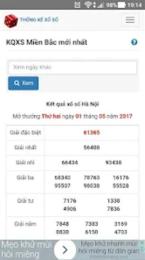 giao diện app thống kê xổ số đài long an
