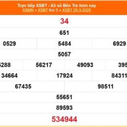 kết quả xổ số bến tre ngày 25 tháng 8