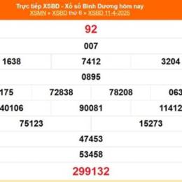 kết quả xổ số bình dương 90 ngày