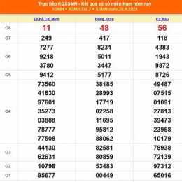 kết quả xổ số hồ chí minh ngày 29 tháng 11