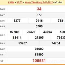 kết quả xổ số tiền giang chủ nhật