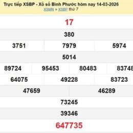 xổ số bình phước ngày 14 tháng 03 năm 2026