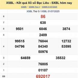 xổ số bl hôm nay