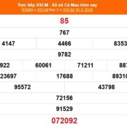 xổ số cà mau 30 tháng 3