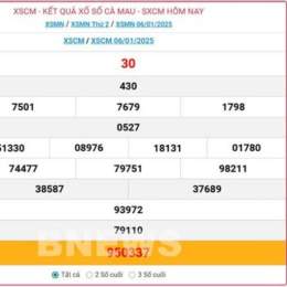xổ số cà mau ngày 20
