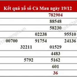 xổ số cà mau thứ hai tuần trước