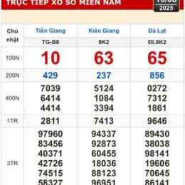 xổ số đà lạt tiền giang tuần trước