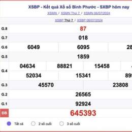 xổ số đài bình phước thứ bảy