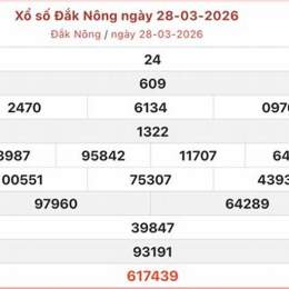 xổ số đắk nông ngày 28 tháng 03