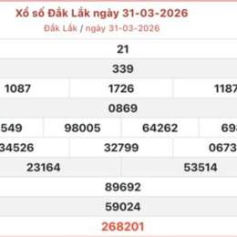 xổ số kiến thiết đắk lắk ngày 31 tháng 03