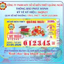 xổ số kiến thiết quảng ngãi ngày 23 tháng 5