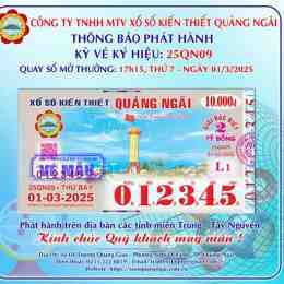 xổ số kiến thiết quảng ngãi ngày 25 tháng 7
