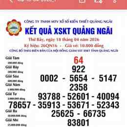 xổ số quảng ngãi 18 tháng 04